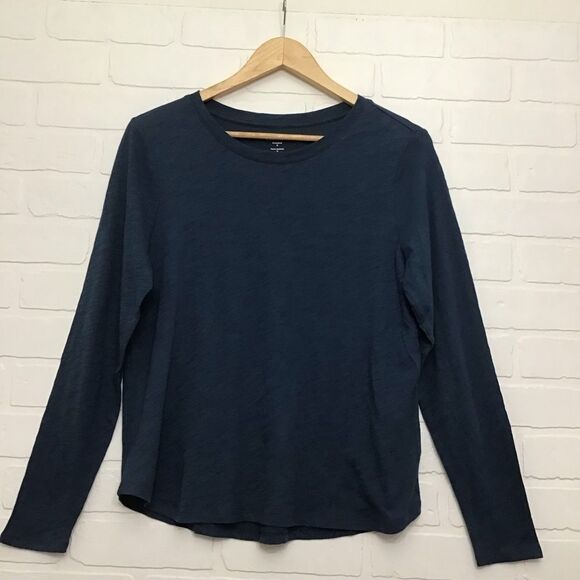 Old Navy long sleeve tee SOFT comfortable crew-neck basic shirt navy blue medium - Picture 6 of 6